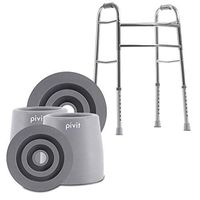 Pivit Walker Commode & Bath Bench Replacement Rubber Tips | Gray, 1" Pack of 4 | Restore Wore Out Feet with Non-Skid Traction Reinforced Metal Inserts | for Walkers Commodes & Shower Transfer Benches