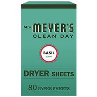 Mrs. Meyer's Clean Day Dryer Sheets, 80Count (Basil, Pack of 6)