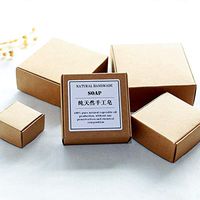 50 Pieces Mini Brown Aircraft Cardboard Pack Square Gift Wrapping Kraft Paper Soap Box Craftwork Gift Fastener Ear Rings Small Jewellery Favor Treat Boxes (1.6x1.6x1 inch (4x4x2.5cm))