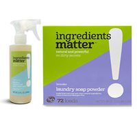 Ingredients Matter Lavender Laundry Set: Lavender Laundry Soap Powder, 36oz + Unscented Booster and Stain Eliminator, 10oz / Natural, Detergent-Free, Eco-Friendly