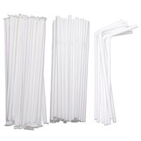 Flexible Drinking Straws in Bulk | 7 3/4 Inches Long Straws for Cold Hot Drinks, Parties Individually Wrapped and Disposable, White in Color (1 Pack/400 Straws)