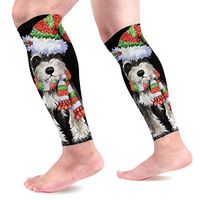 THONFIRE Calf Leg Compression Sleeve for Women Happy Howlidays Miniature Schnauzer Nurses Boost Stamina Tube Sleeves Arm Cooling Cover Home Use