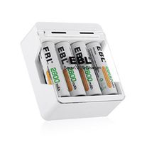 EBL Smart USB AA AAA Battery Charger and 4 Packs Ni-MH 2800mAh AA Rechargeable Batteries