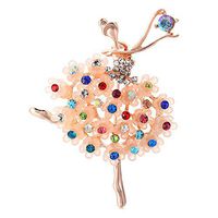 Ballet Dancer Girl Brooch Pin Crystal Rhinestone Collar Brooch Jewelry Gifts JG Daily Fashion Novelty Aesthetic Beauty Party Style Women | Color - Multicolor