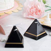 Efavormart 25 Pack Black Pyramid Party Favor Boxes with Satin Ribbons Card Stock Wedding Gifts