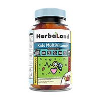 Vegan Multivitamins Supplement for Kids by Herbaland - Plant-Based Sugar-Free Vitamin Gummies for Maintenance of Good Health - Vitamin A, C, D3, E, B6, B12 - Organic Fruit Blend Flavor - 90 Gummies