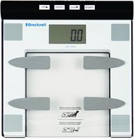 Brecknell BFS-150 Digital Body Fat Bathroom Scale, 396 lb. Capacity, 12 User Memory, Easy to Clean Top, Large LCD, Glass Top, White