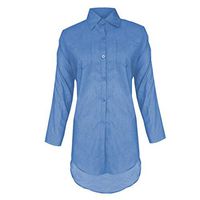 LISTHA Denim T-Shirt Dress Long Sleeve Maxi Dresses for Women Plus Size with Pockets