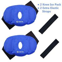 Knee Ice Pack Gel Reusable for Hot and Cold Therapy, Knee Ice Compression Wrap for Pain Relief Swelling Sports Injuries,Bruises Compress, 9.8" x 6.5", Light Blue