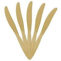 JAM PAPER Big Party Pack of Premium Plastic Knives - Gold - 100 Disposable Knives/Box