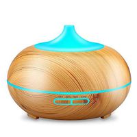 Aroma Essential Oil Diffuser, JoySusie 500ml Wood Grain Ultrasonic Cool Mist Whisper-Quiet Humidifier with Color LED Lights Changing & 4 Timer Settings, Waterless Auto Shut-Off for Spa Baby