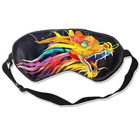 Sulaeb Sleep Eye Mask, Colorful Chinese Dragon Black Block Out Light & No Pressure & Soft Night Blindfold, Eye Blinder for Travel/Naps