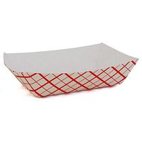 Huhtamaki 35122032 Red Weave 1/4 Lb Paperboard Food Tray - 1000 / CS