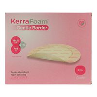 KerraFoam 7" x 8" Oval Gentle Border Foam Dressing for Wound Care (CWL1135) - Aids Wound Healing by Absorbing and retaining Drainage While Being Gentle on The Surrounding Skin. (Box of 10)