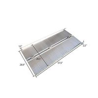 Portable Aluminum Folding Wheelchair Ramp Holds Up to 500 lbs for Scooters Emergency Hospital Threshold Ramp Mobility,Non Slip,Home Utility with Carry Handle (Silver, 5 FT x 28.35 Inch)