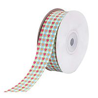 Amosfun Wedding Ribbon Heart Gift Wrapping Flowers Ribbon Grosgrain Satin Fabric Ribbons Embellish Ribbon for Valentine Day Holiday Hair Bows Gift Bouquet Date Evening
