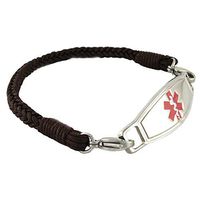 Braided Medical Alert ID Bracelet - Custom Engraving Included -Fun, Modern & Casual - Espresso