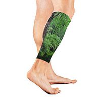 Stretch Sport Calf Sleeve Tree Forest Protective Guard for Men Women - Best Footless Compression Socks for Shin Splints, Running,Basketball Football (1 Pair)