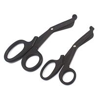 LAJA IMPORTS Tactical Black - Premium Fluoride Scissor 7.5" and 5.5" Set of 2 Ideal for EMT, First Responder, Firefighter,