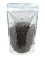 BAP 16 oz Clear/Black Stand Up Pouch, Zip, Valve for Coffee (50 pcs)