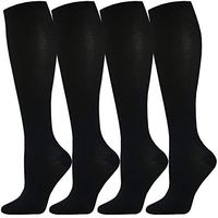Compression Socks Women & Men-4 Pairs - Best for Running,Medical,Athletic Sports,Flight Travel, Pregnancy (01-Black (4 pairs), Small / Medium)