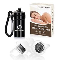 Ear Plugs, WOOTRIP SNR 32dB Sleeping Earplugs Comfortable & Resuable with Aluminum Carry Case for Sleeping, Snoring, Hearing Protection, Noise Sensitivity Conditions and More (Black)