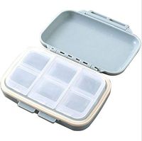 Weekly Pill Organizer Case Travel Pill Organizer Box Portable Holder Pill Box Case Separate Compartments for Vitamins Medication and Supplements for Women (6 Grid Blue)