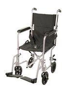 Drive Medical Aluminum Transport Chair, 19", Silver