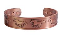 ChiChi Beads Copper Horse Magnetic Therapy Men's Cuff 6 Magnet