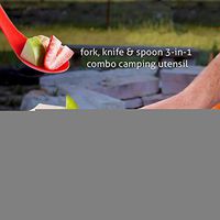 6 PCS Colorful Durable BPA Sporks Spoon Fork Knife Utensils Dinnerware Kit for Camping Outdoor Activities