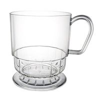 Party Essentials Elegance Hard Plastic Coffee Cup w/Handle, 8-Ounce Capacity, Clear, Tea Mug, Disposable (Case of 200)