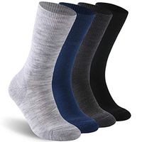 Facool Diabetic Socks Womens Mens,Merino Wool Light Socks, Non Binding Top (Multicolor (Black, Light Grey,Dark Navy Blue) 3 Pairs, US Women 6-8.5 / US Men 4-7.5)