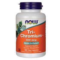 NOW Supplements, Tri-Chromium 500 mcg with Cinnamon, Insulin Co-Factor*, 180 Veg Capsules