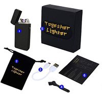 USB Rechargeable Flameless Electronic Dual Pulse Arc Cigarette Lighter Belief-Windproof Arc Lighter Cross(Black Matte)