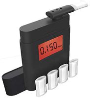 IBEILLI Portable Breathalyzer Digital Professional LCD Display 5 Mouthpieces Personal Breath Alcohol Tester (Black)