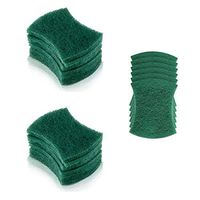 Miao Jie Scouring Pad - Household Cleaning Sponge Scrubber with Non-Scratch Anti-Grease Technology - Heavy Duty Scrub Pads for Kitchen Dishwasher Bathroom - Reusable (3 Pack 18 Counts)