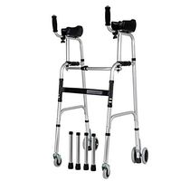 Yadianna Old Man Foldable Walker Home Aluminum Walker Arm Support Four-Legged Walker Lower Limb Training Non-Slip Walking Stick with Hospital