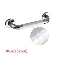 Bathroom Handrail 304 Stainless Steel Handle Restroom Toilet Bathroom Handrail for the Elderly Antibacterial Handle High Load 300kg ( Color : White , Size : 38cm(15inch) )