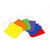 6 ~ Canvas Totes / Totebags ~ Approx. 8" ~ Assorted Colors ~ New ~ Gift Bags