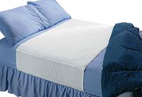 2 Pack - 100% Cotton Saddle Style Absorbent Bed Pad with Tuck in Sides 34 x 36 - Waterproof and Washable for Incontinence Tuckable Underpad Protection (Full and Queen) (Blue)