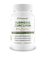 YO1 Naturals Turmeric Curcumin 1300 mg High Potency Dietary Supplement Made Organic Turmeric, Turmeric Curcuminoids & BioPerine, 60 Veggie Capsules, Supports Healthy Immunity, Joint & Brain Function