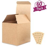 Moretoes 60pcs Brown Gift Boxes 3x3x3 Inches Small Kraft Cardborad Boxes with Lids for Gifts,Craftings and Cupcakes