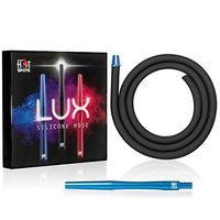 LUX Hookah Hose Mark II - Premium Silicone, Rich Color, Easy Clean Technology, Medical-Grade Aluminum Handle, and Premium Soft Hose (Electro Blue)