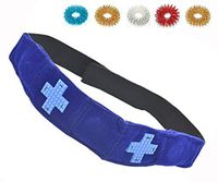 ACS / ACM Magnetic Pyramid Acupressure Multi Energy Head Belt Headache, Migraine, Dizziness + 5pcs Sujok Rings Magnetic Head Belt - 57 X 4 X 0.5 Cm (L X B X H) Blue Velvet