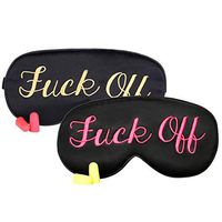 Coucoland Funny Silk Satin Sleeping Eye Mask Eye Cover for Sleep Adjustable Head Straps with Two Ear Plugs (Red + Gold)