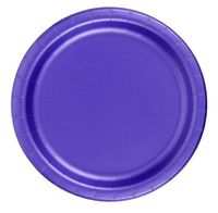 48 Plates 10.25" Paper Dinner Lunch Plates Wax Coated - Purple