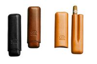 Genuine Leather Cigar Case 2 finger (Black)