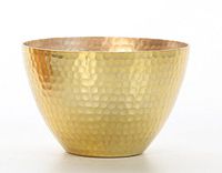 Hosley Gold Metal Hammered Lemon Thyme Scented Candle 4.5 Inch Diameter Ideal GIFT for Bridal Weddings Parties Special Events Spa and Aromatherapy P1