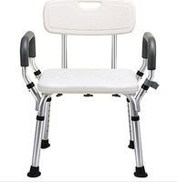 JPXZMYY Shower Chair, with armrests with backrest Waterproof Non-Slip Bathroom Aluminum Alloy Bath Chair Safety Portable