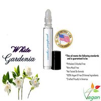 Set of 2: White Gardenia Perfume (Phthalate Free & Vegan. Crafted in USA) 2X .33oz Roll On Bottles